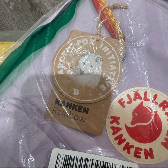 Fjallraven Kanken Pastel Lavender Rainbow Pattern Backpack - Picture 5 of 6